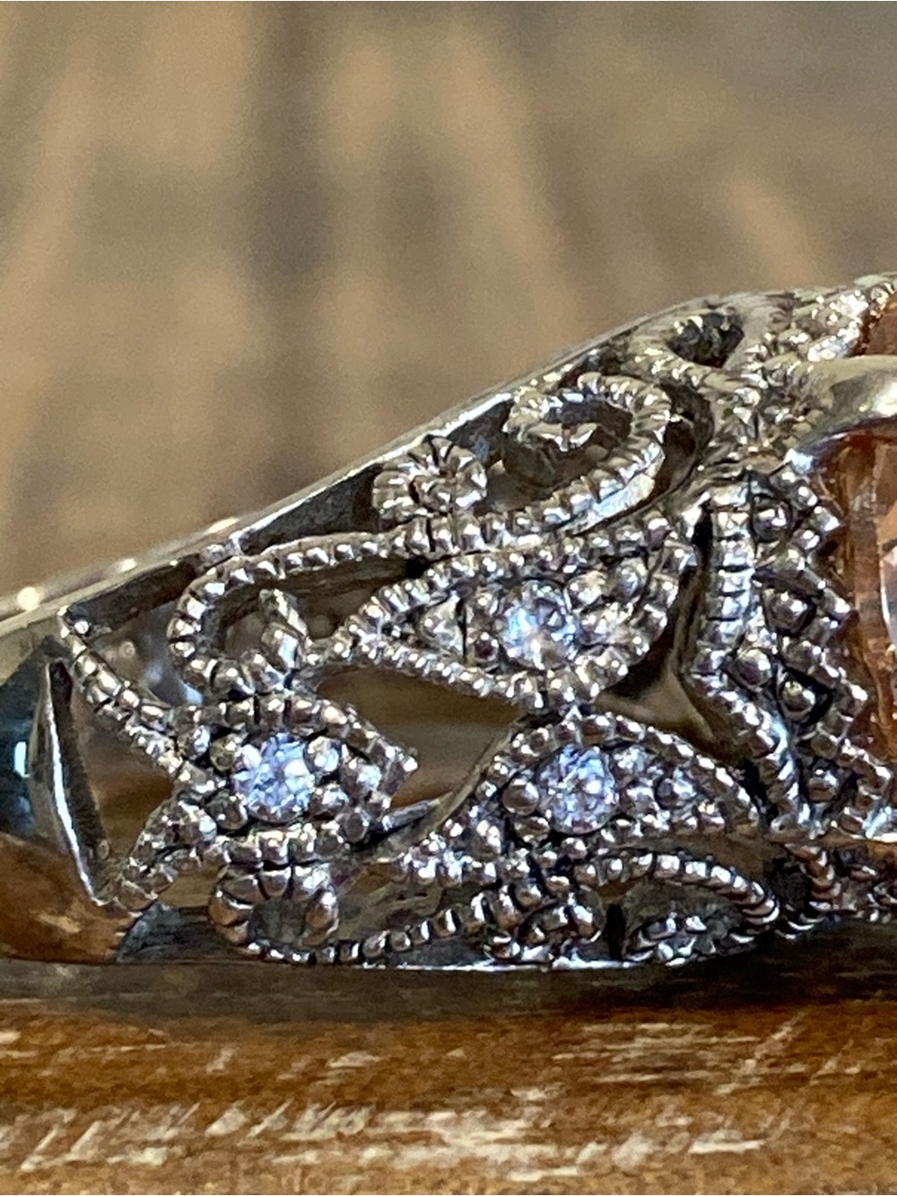 Joseph Esposito ESPO Peach Jubilee Sterling Silver Ring - Size 9 - Picture 10 of 16